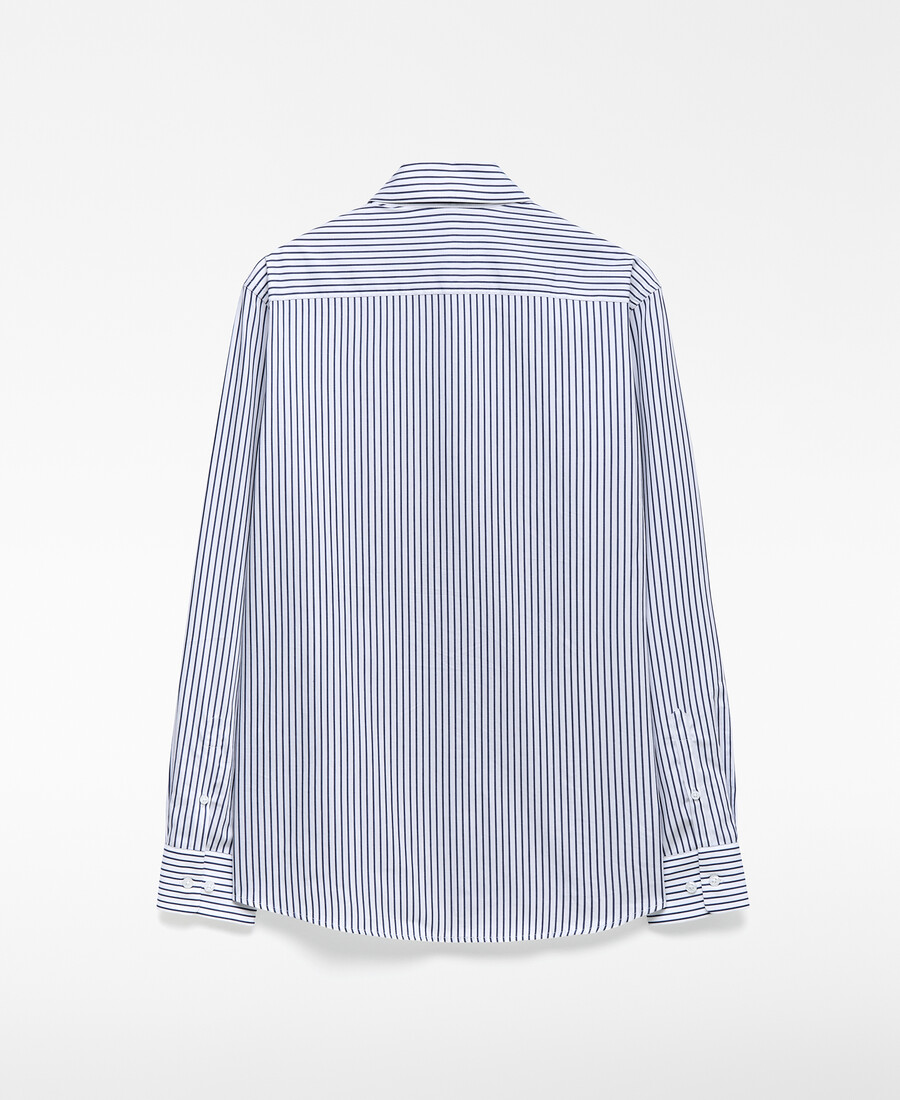 camisa de rayas regular fit con bolsillo para hombre