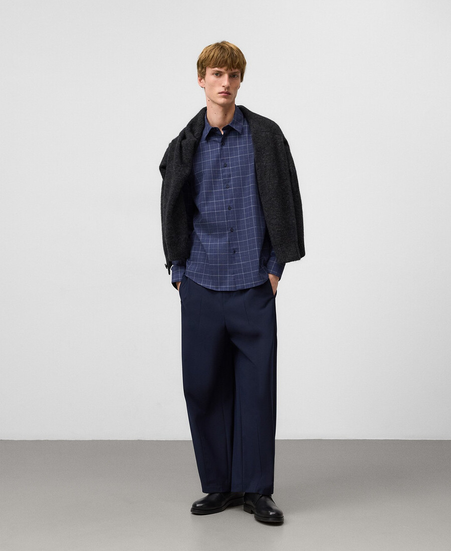 camisa de cuadros de corte regular para hombre
