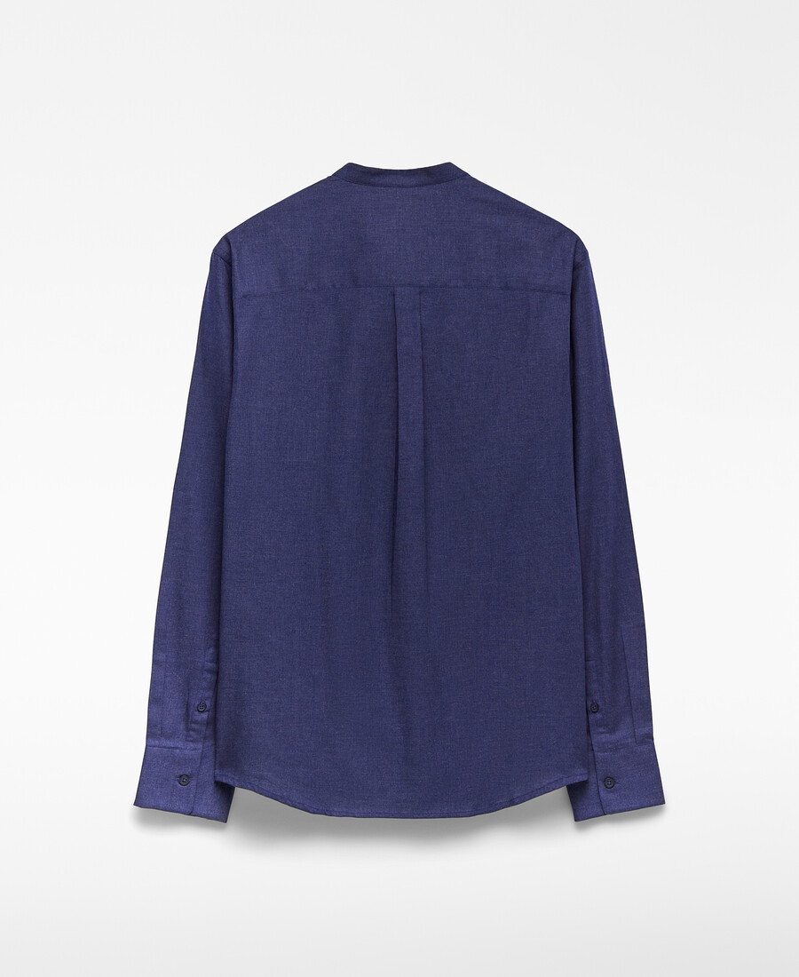 camisa de cuello mandarín de corte regular para hombre