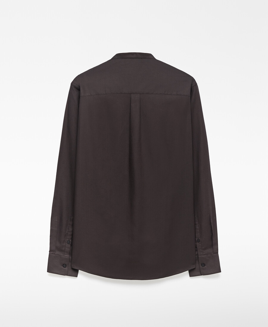 camisa de cuello mandarín de corte regular para hombre