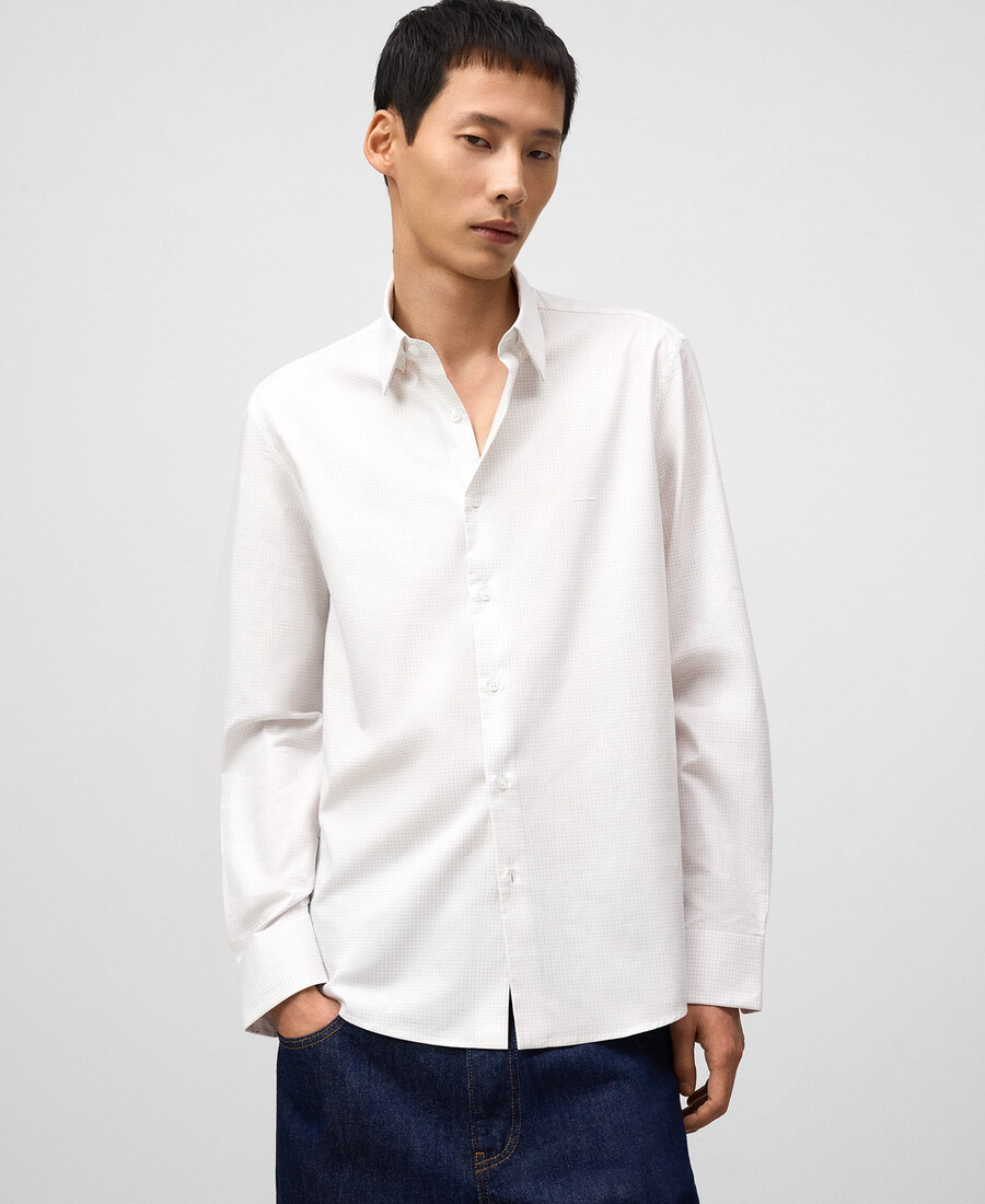 camisa de cuadros micro de corte regular para hombre