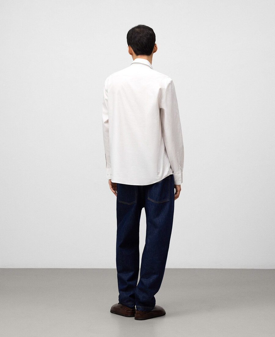 camisa de cuadros micro de corte regular para hombre