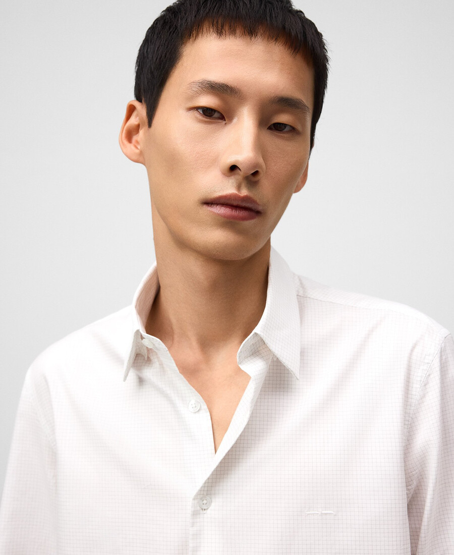 camisa de cuadros micro de corte regular para hombre