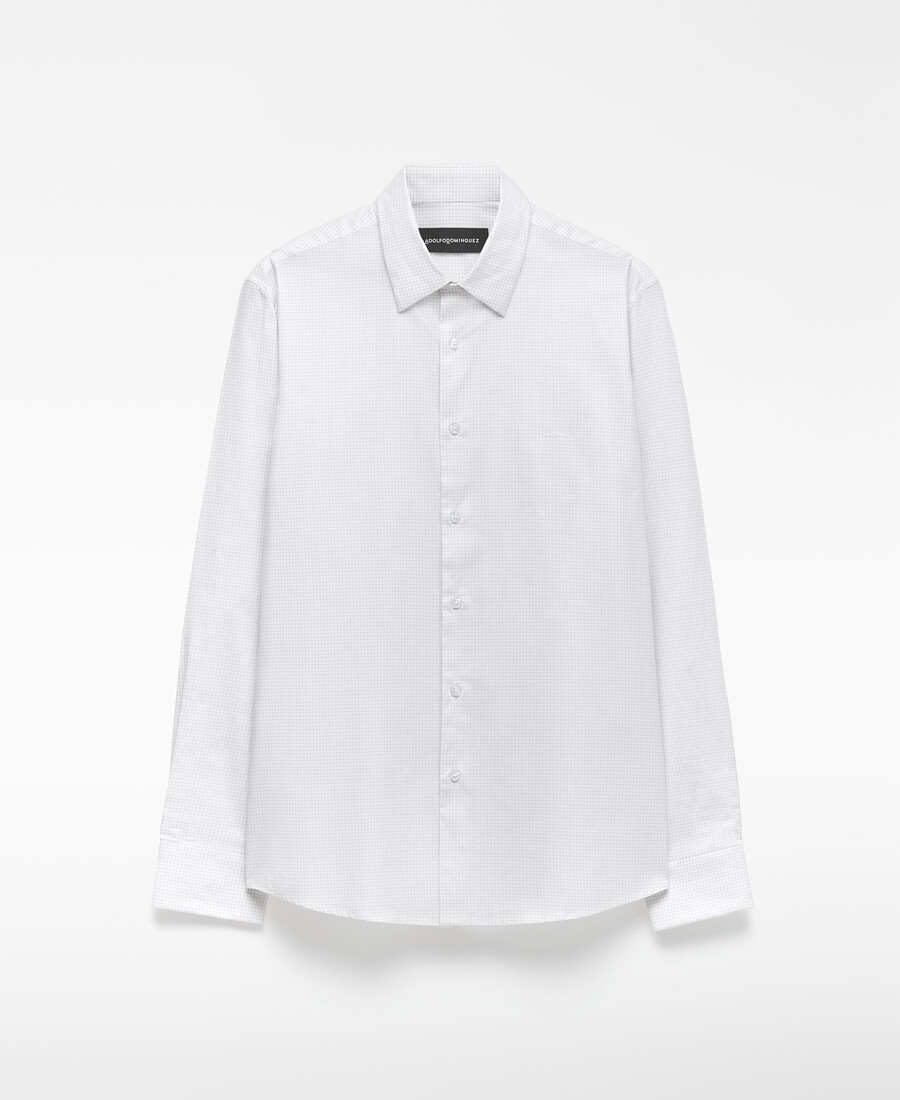 camisa de cuadros micro de corte regular para hombre