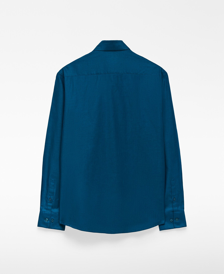 camisa de cuello abierto de corte regular para hombre
