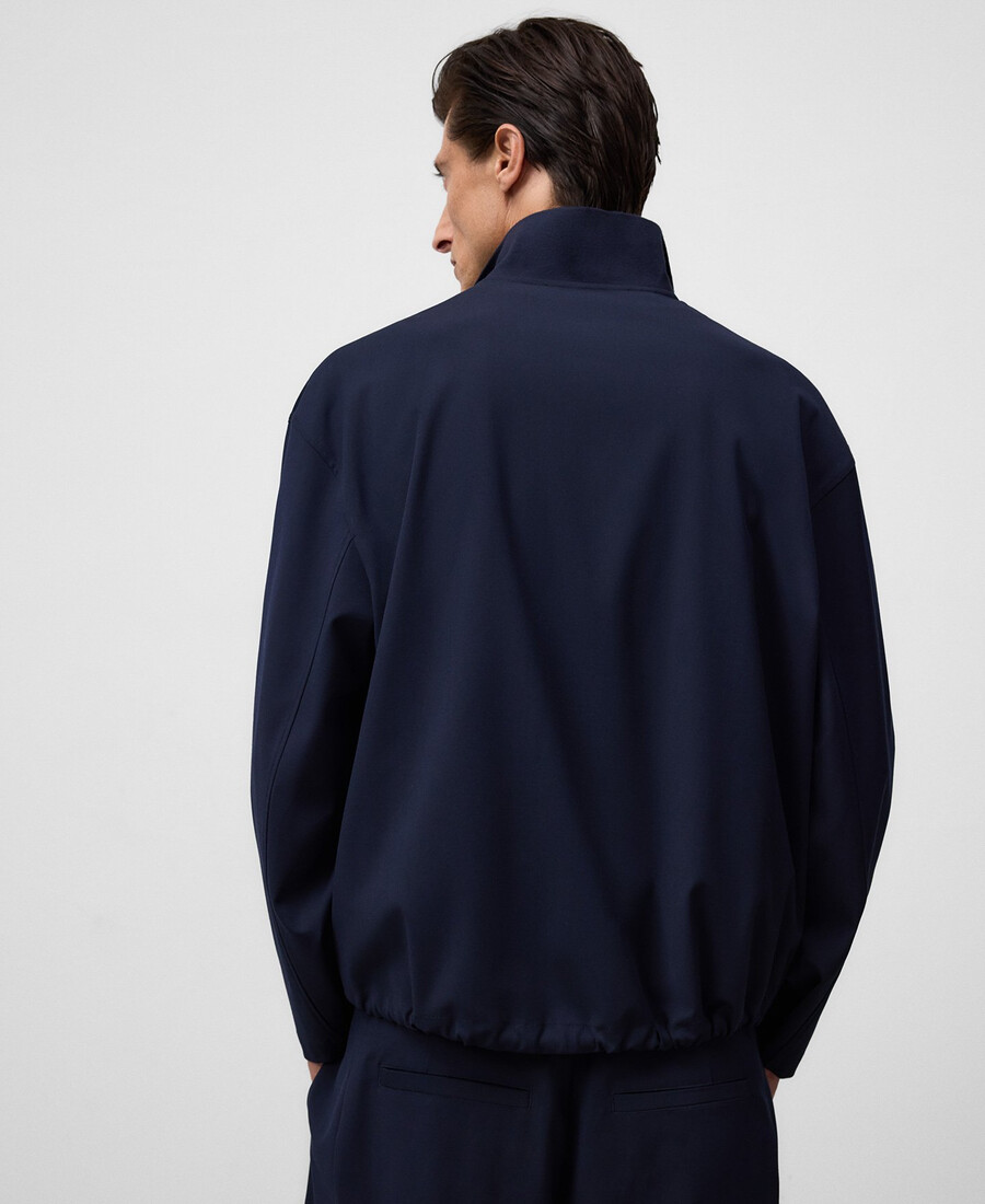 camisa holgada con cremallera para hombre