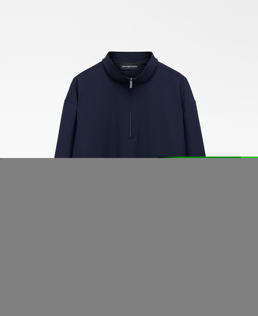 camisa holgada con cremallera para hombre