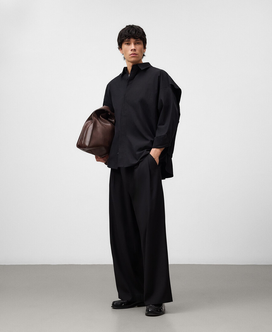 camisa oversize con panel trasero para hombre