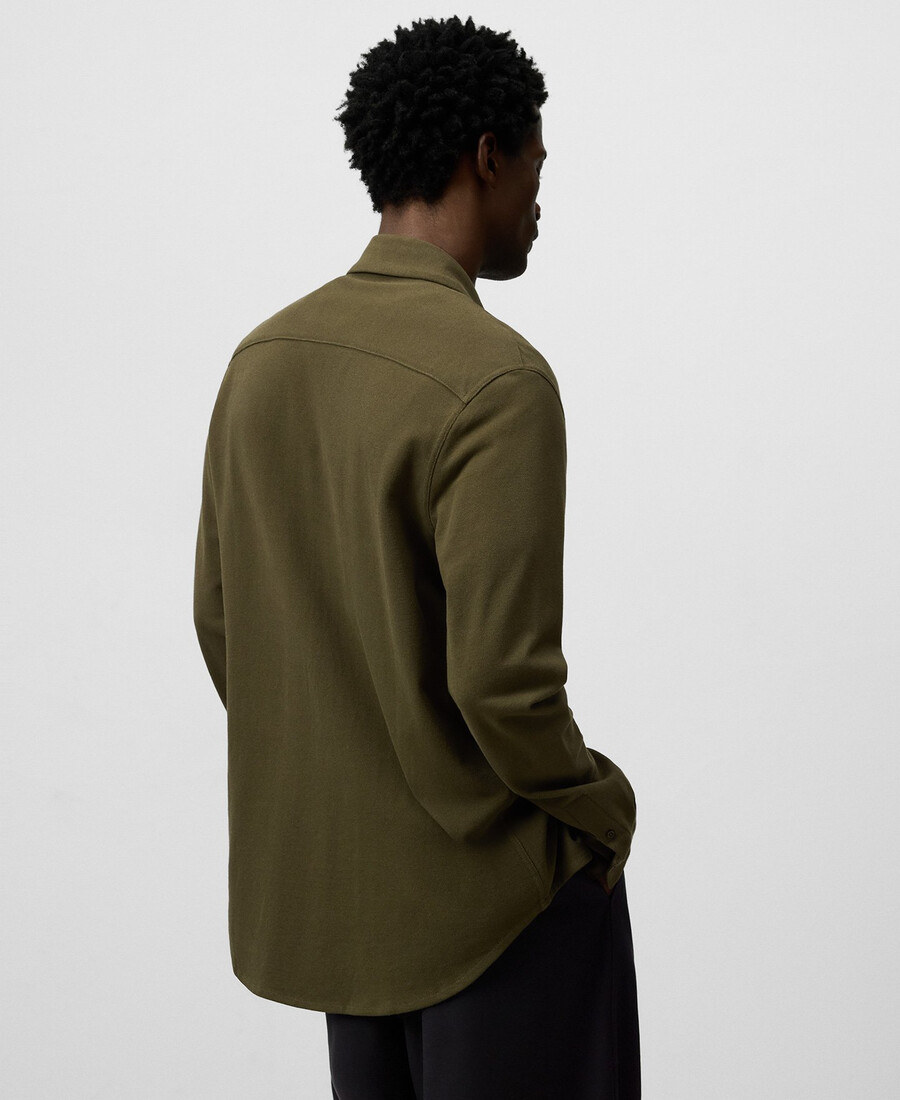 camisa de punto piqué regular fit para hombre.