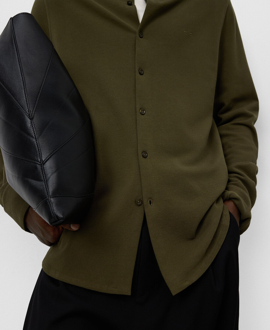 camisa de punto piqué regular fit para hombre.