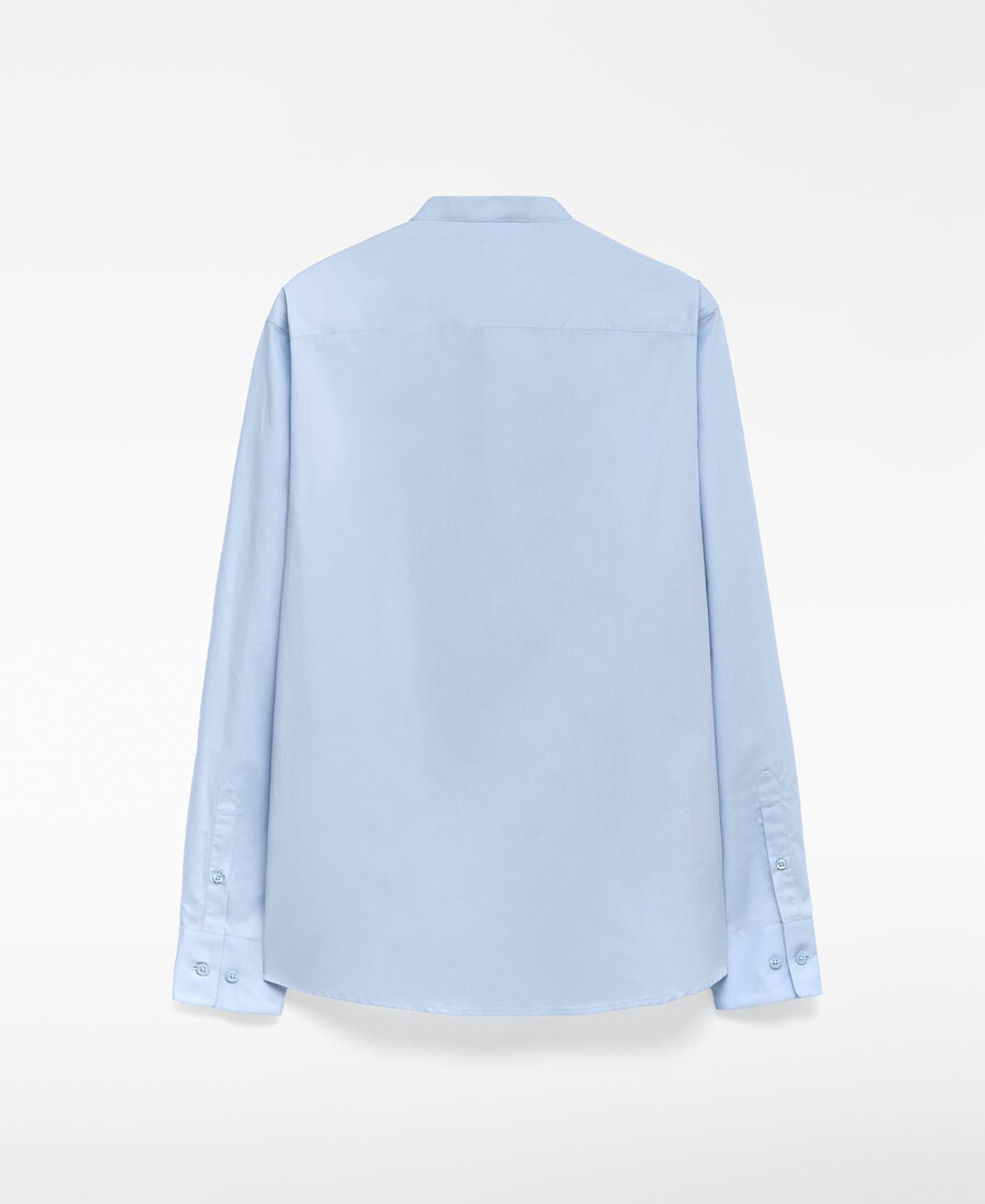 camisa de cuello mandarín de corte regular para hombre