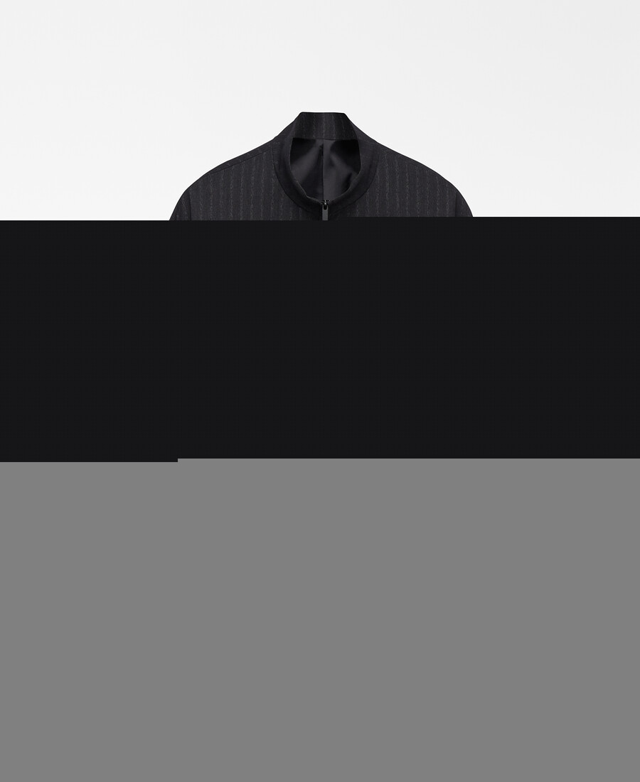 camisa de rayas con cremallera para hombre