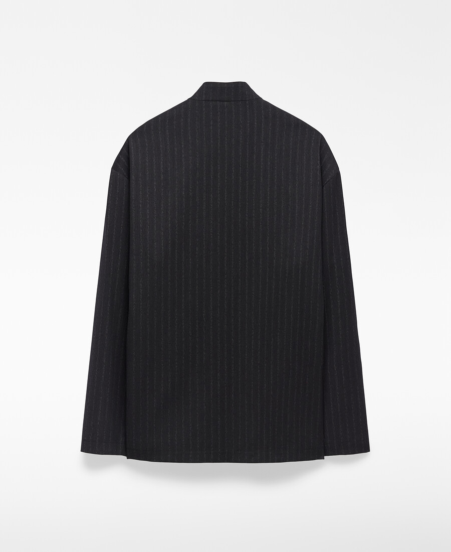 camisa de rayas con cremallera para hombre