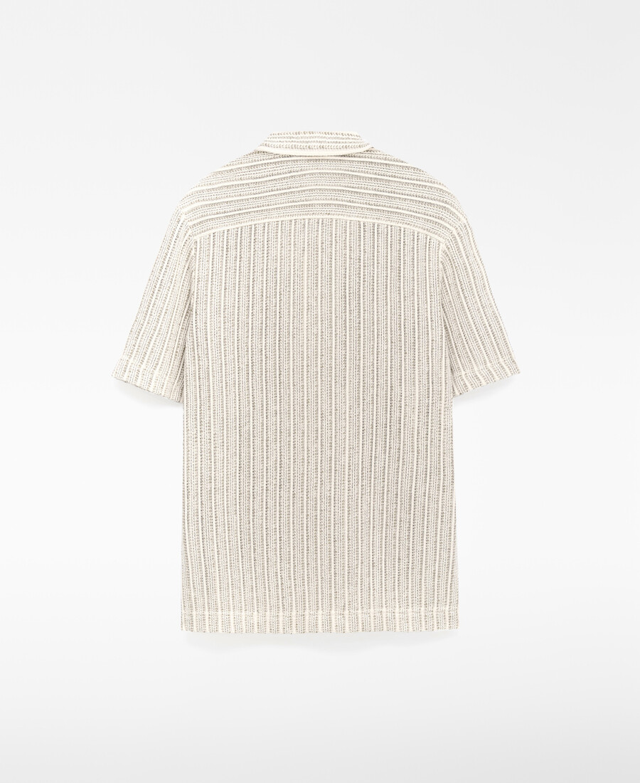 camisa estructurada con cuello bowling para hombre