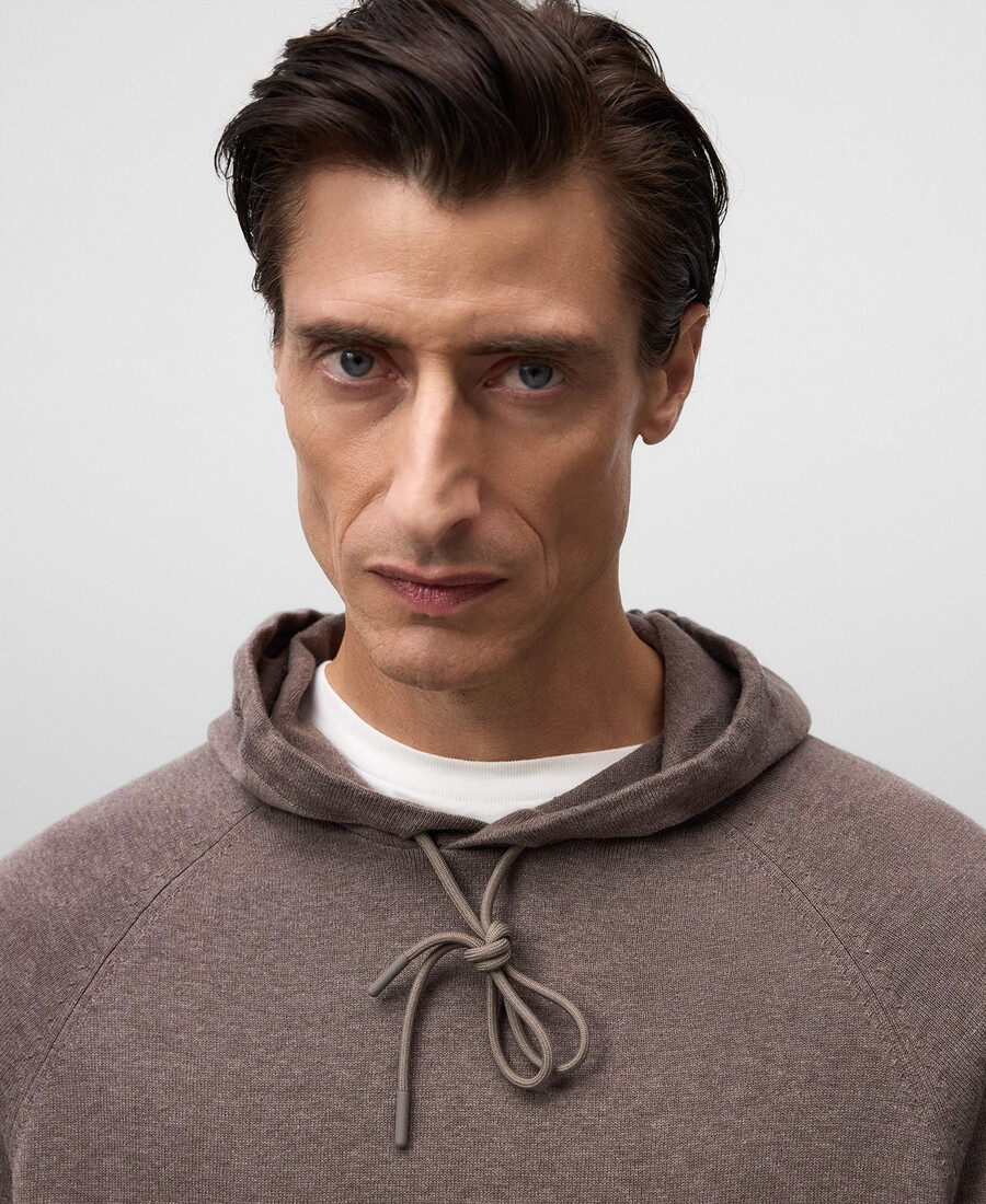 sudadera de punto de algodón orgánico para hombre
