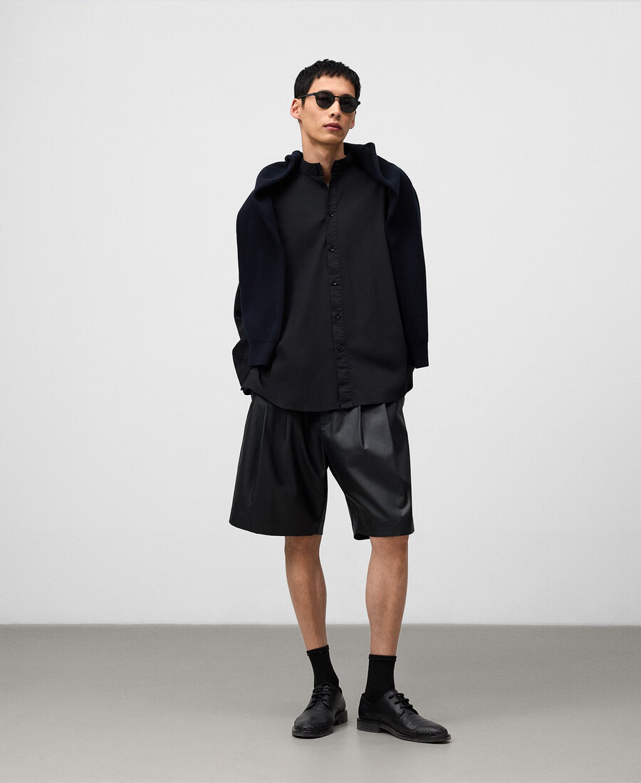 bermudas negras de corte relajado para hombre