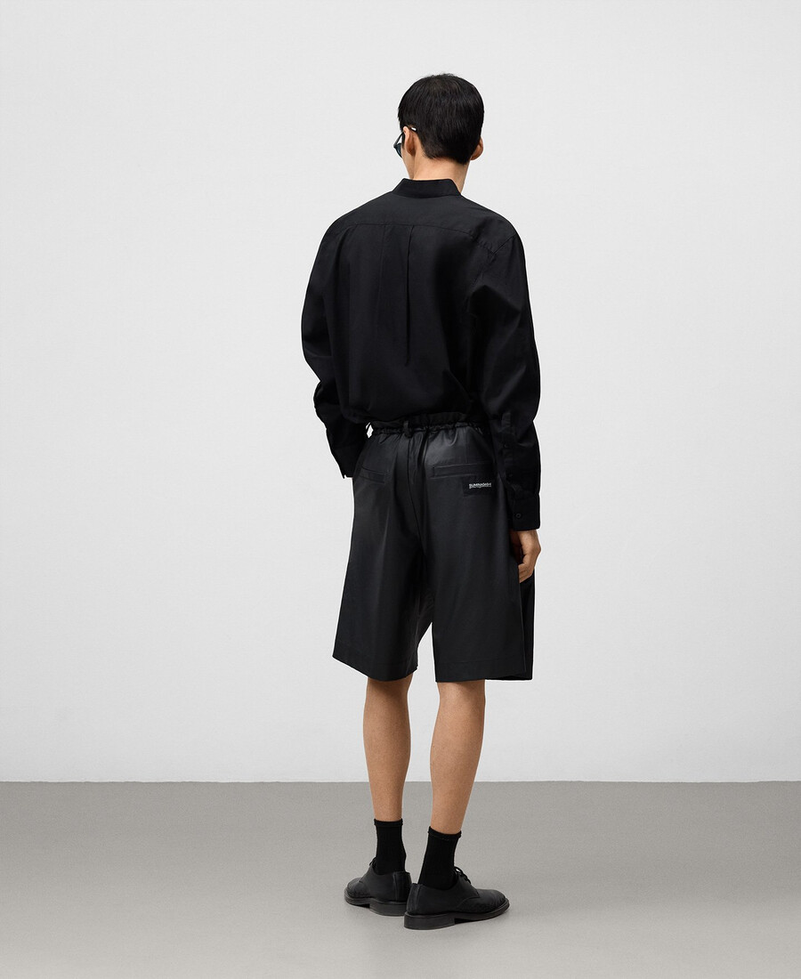 bermudas negras de corte relajado para hombre