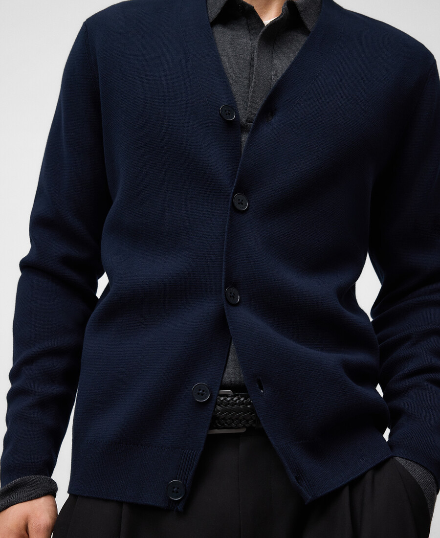 cárdigan de punto con cuello en v para hombre