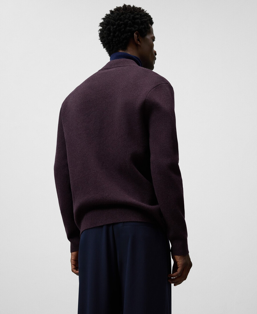 cárdigan de punto con cuello bomber para hombre