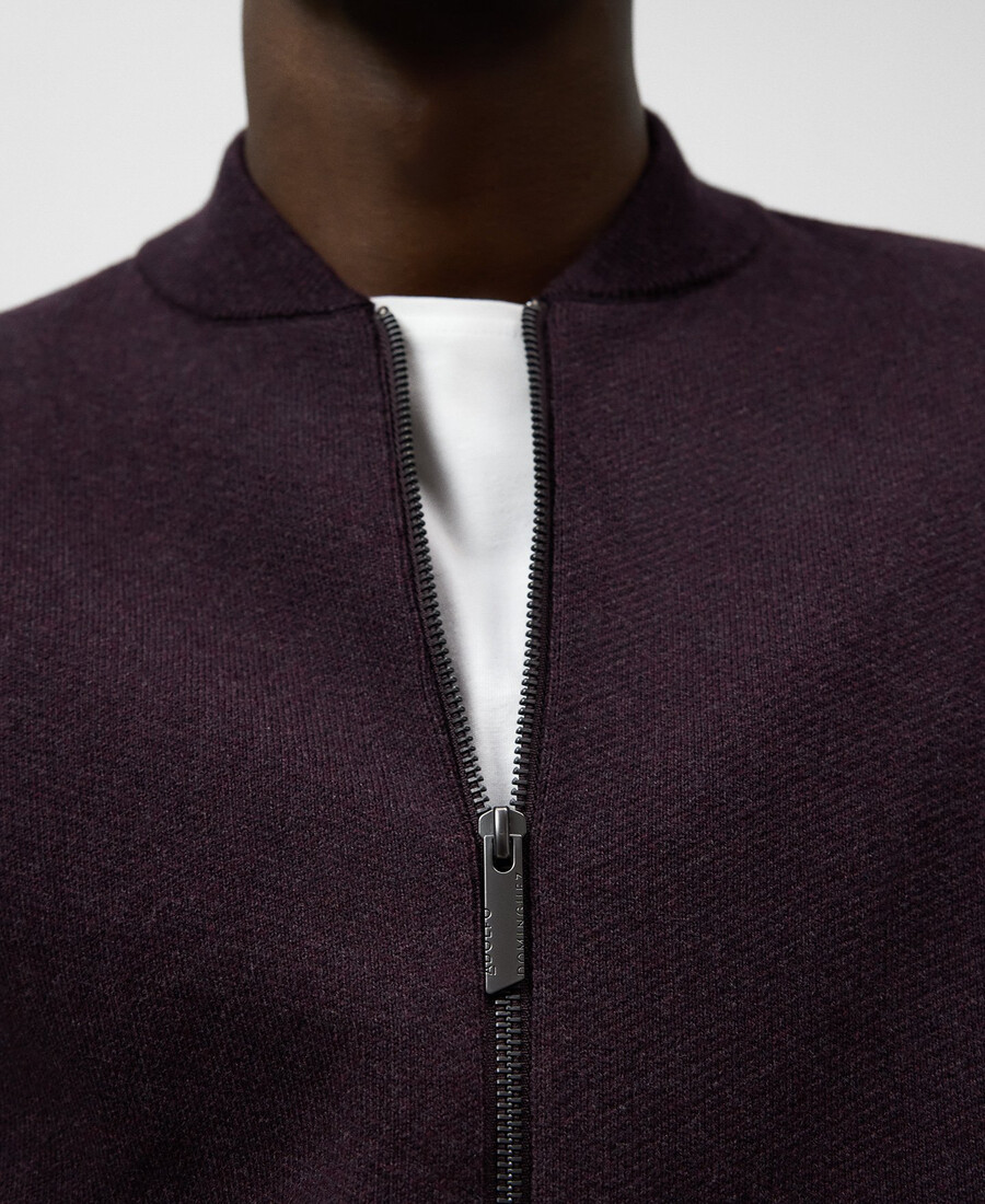 cárdigan de punto con cuello bomber para hombre