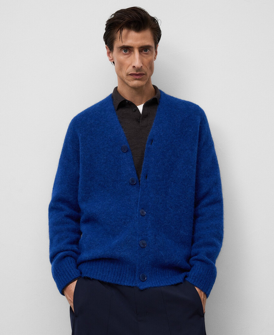 cárdigan de punto con cuello en v para hombre
