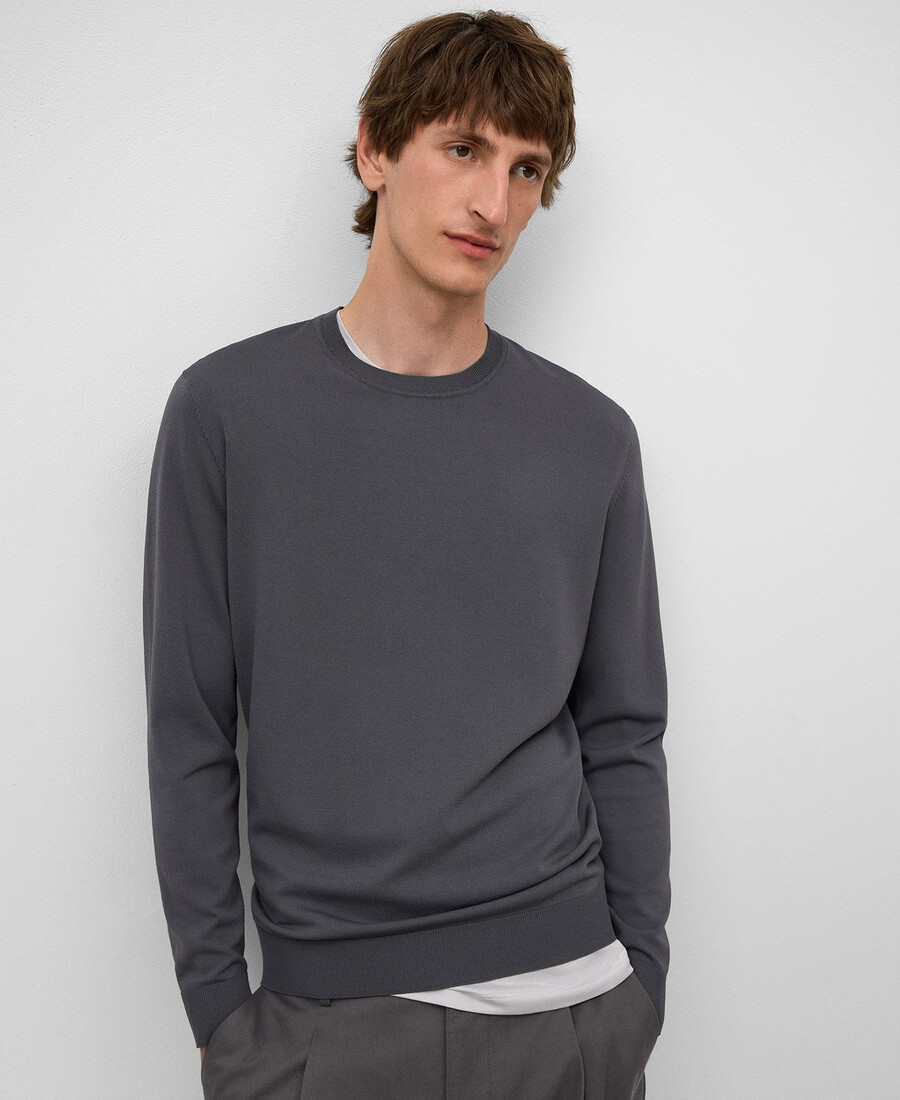 suéter de cuello redondo de punto para hombre