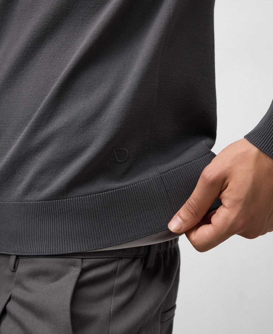 suéter de cuello redondo de punto para hombre