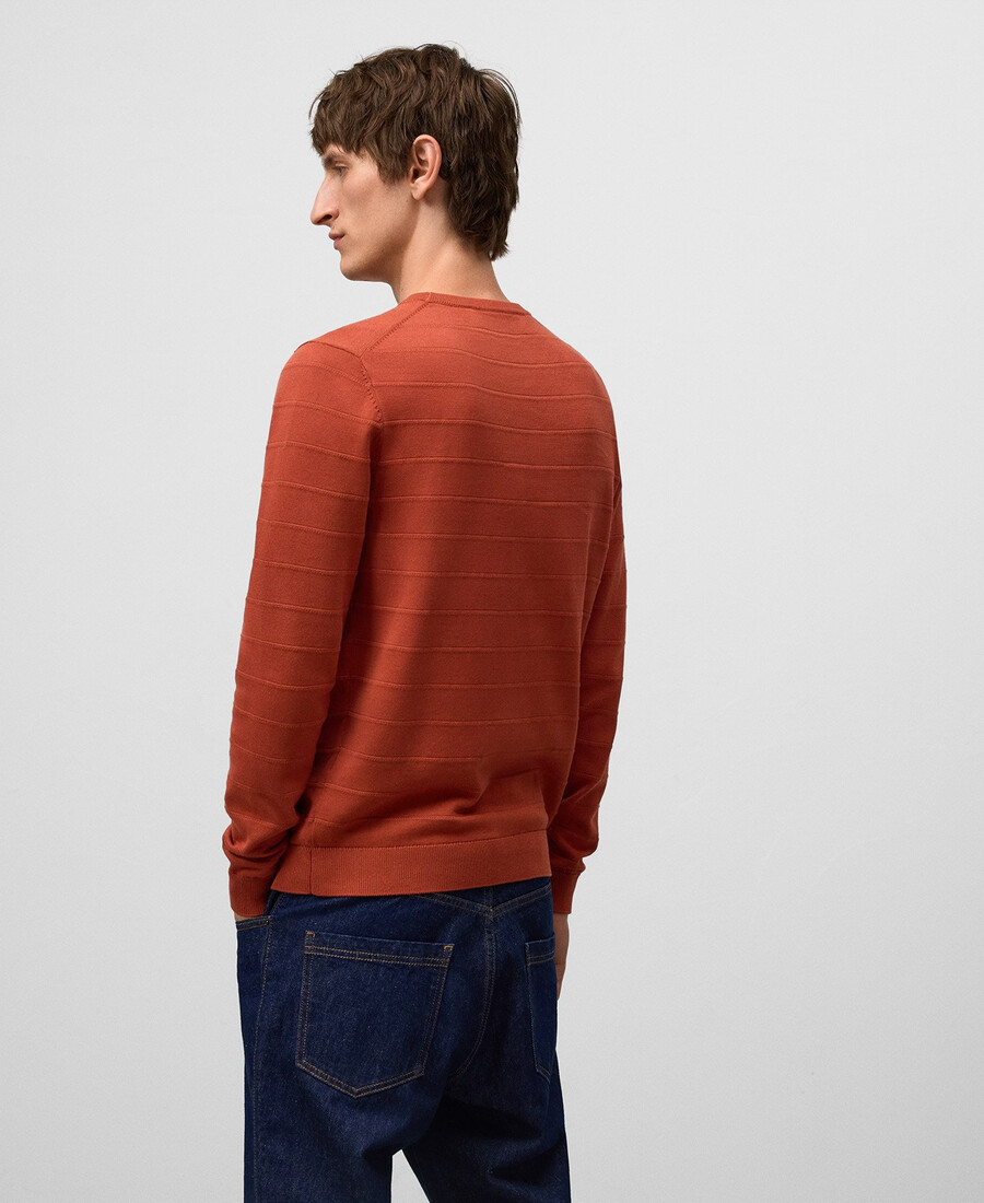 suéter de punto estructurado a rayas para hombre