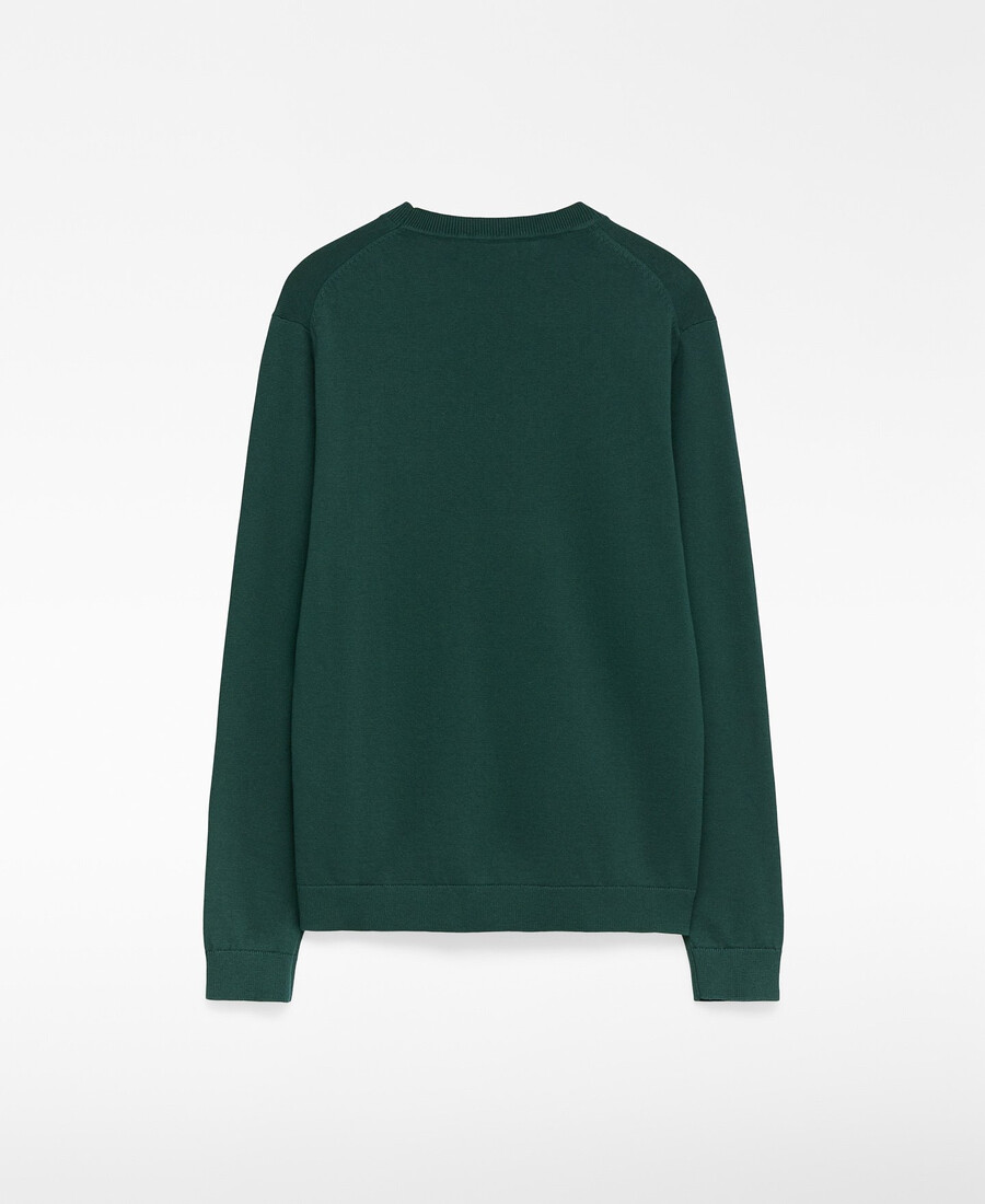 suéter de cuello redondo de corte regular para hombre