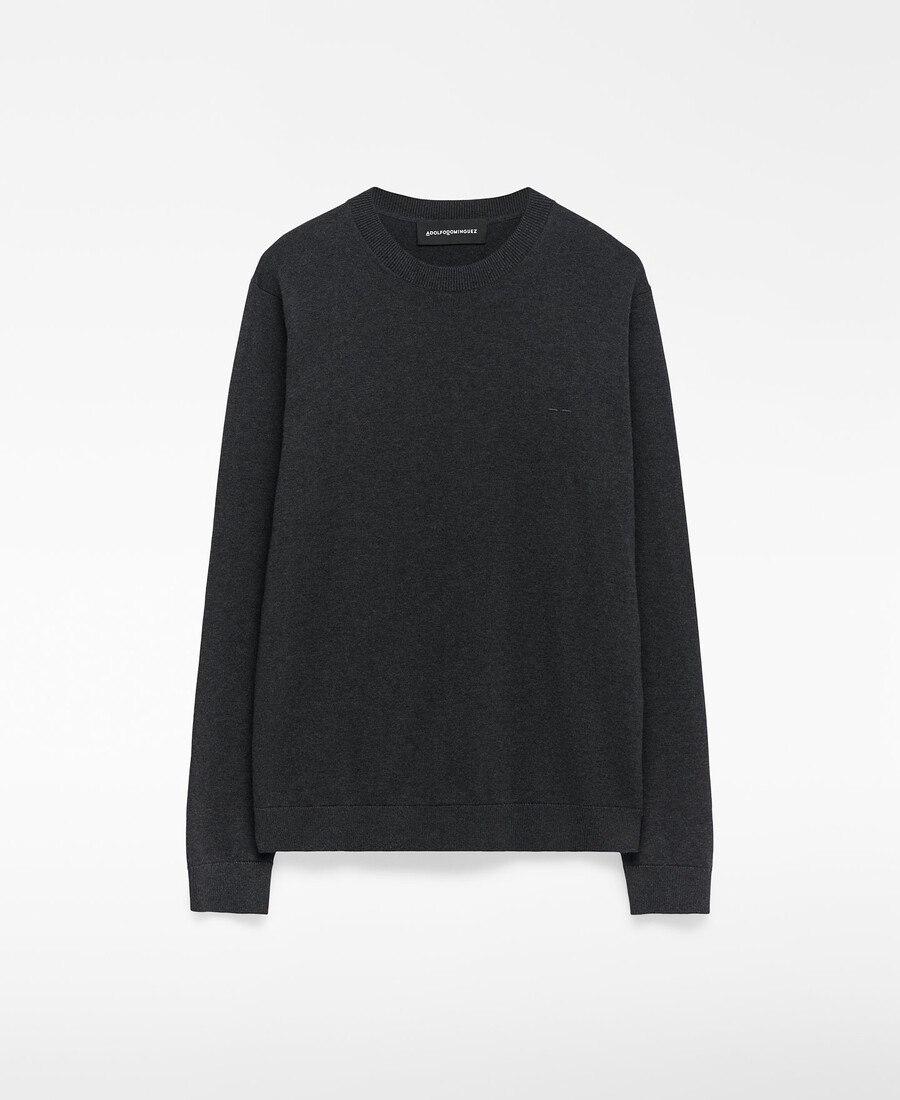 suéter de cuello redondo de corte regular para hombre
