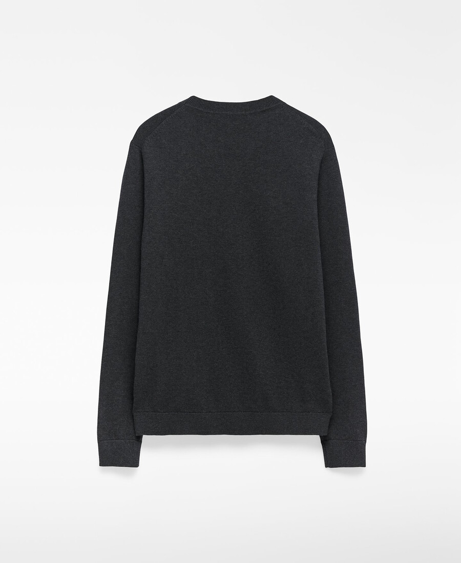 suéter de cuello redondo de corte regular para hombre