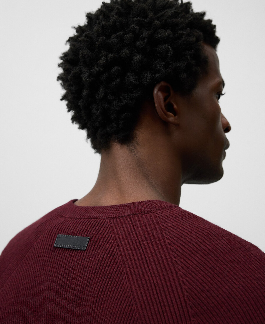 suéter de cuello redondo de punto para hombre