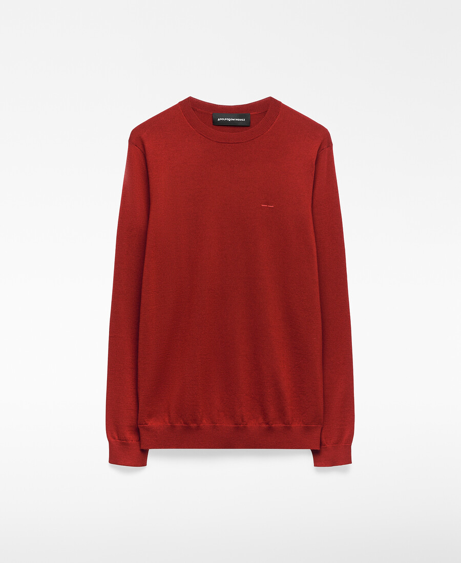 suéter de cuello redondo de lana merino para hombre