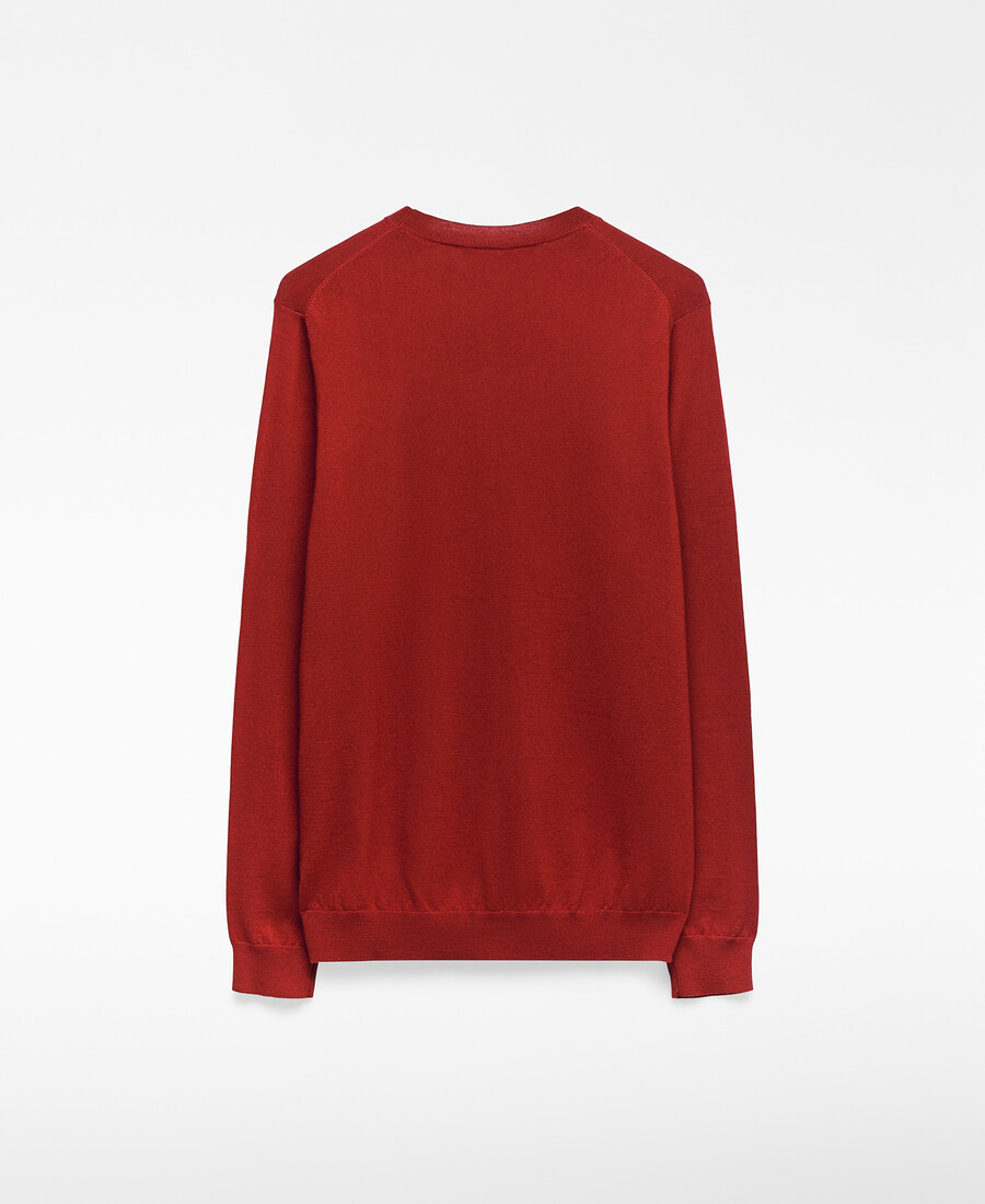 suéter de cuello redondo de lana merino para hombre