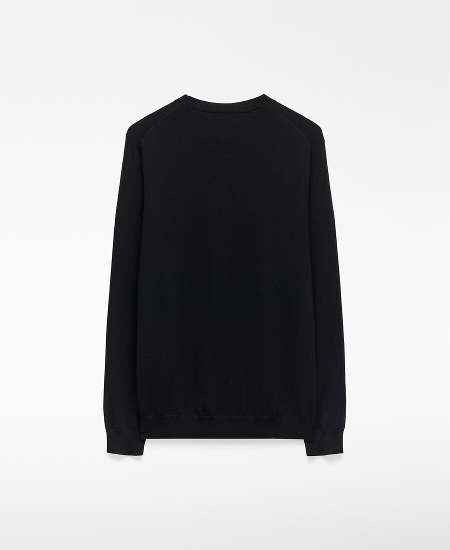 suéter de cuello redondo de lana merino para hombre