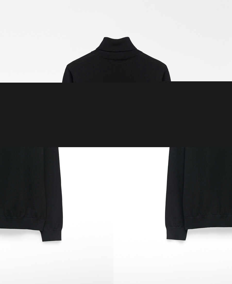 suéter de cuello alto de lana merino para hombre