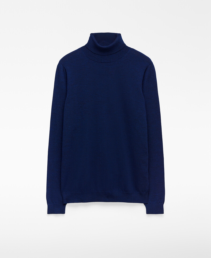 suéter de cuello alto de lana merino para hombre