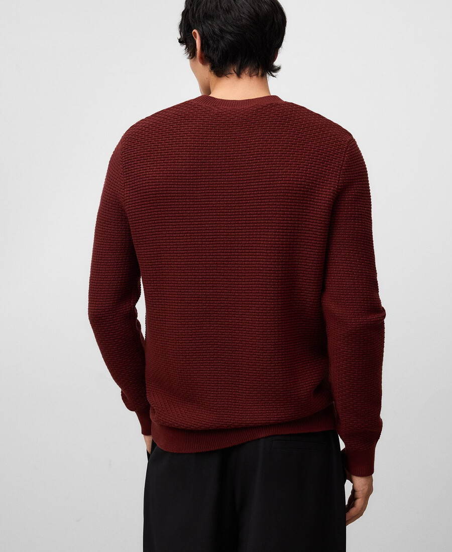 suéter de punto estructurado de algodón para hombre