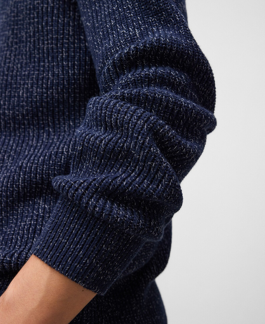 suéter jaspeado de algodón orgánico para hombre