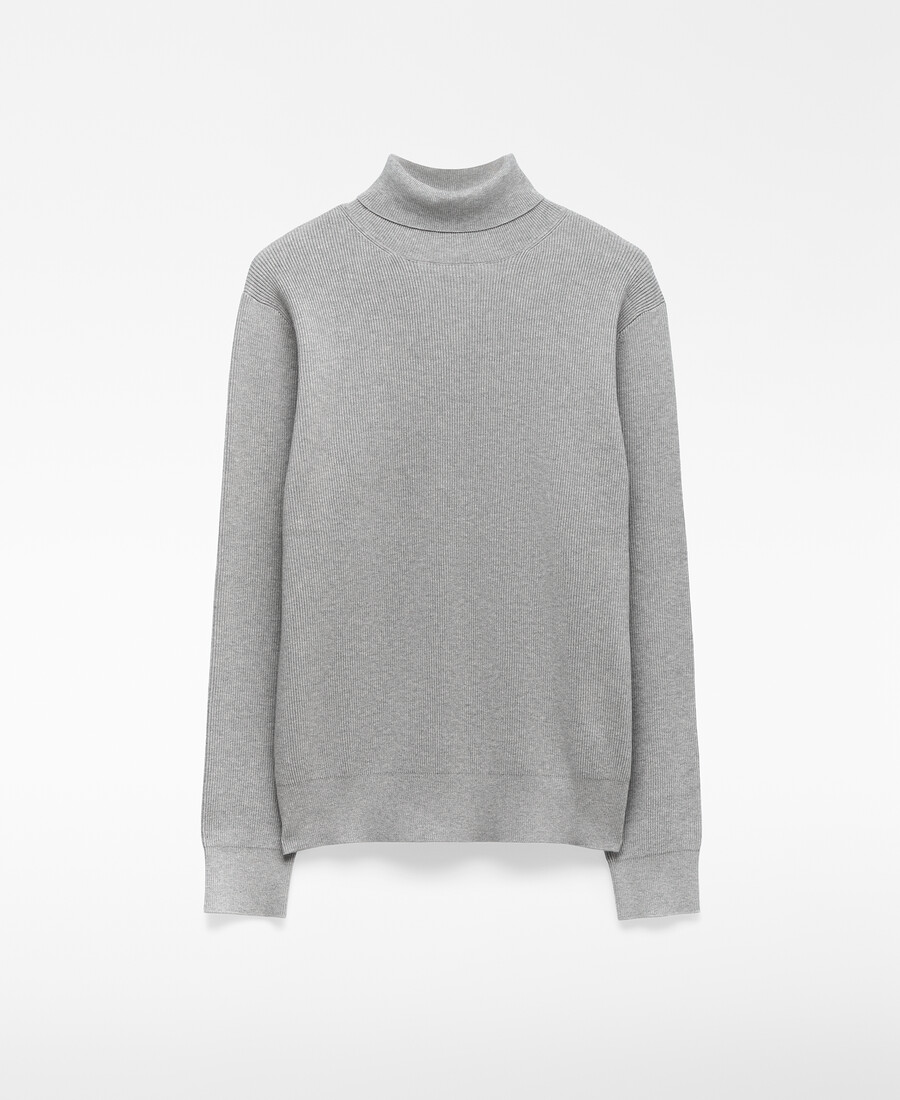 suéter de cuello alto de algodón para hombre