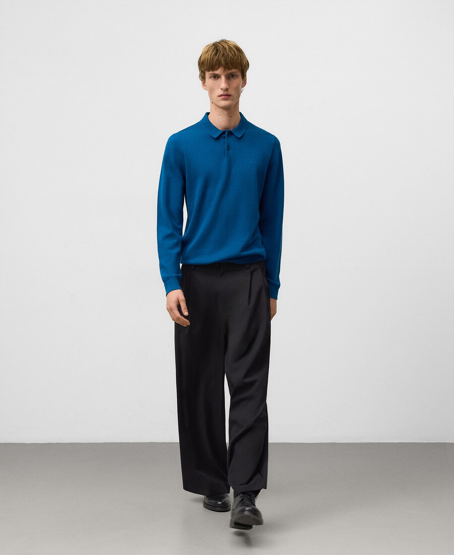 polo de manga larga de corte regular para hombre