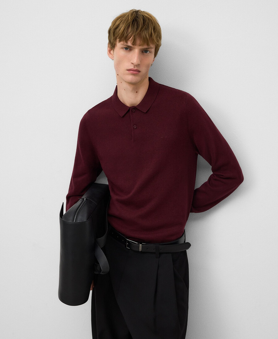 polo de manga larga de corte regular para hombre