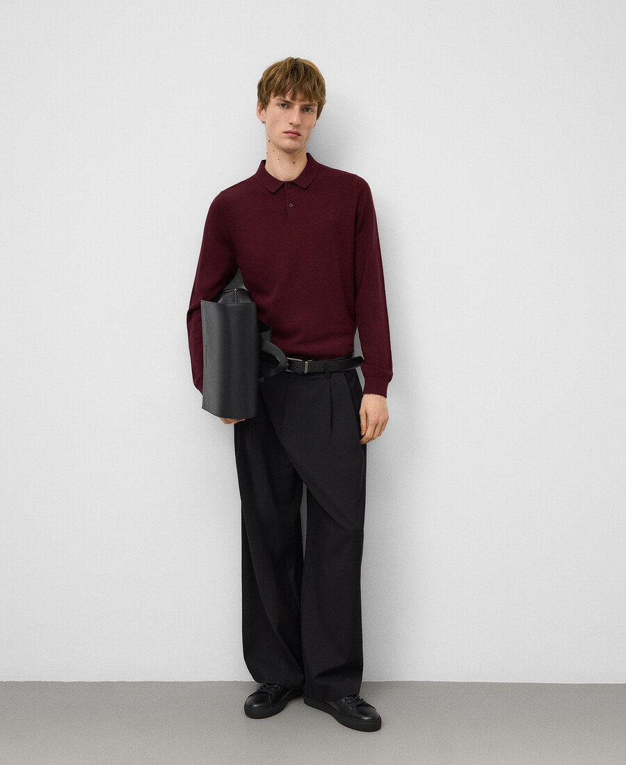 polo de manga larga de corte regular para hombre
