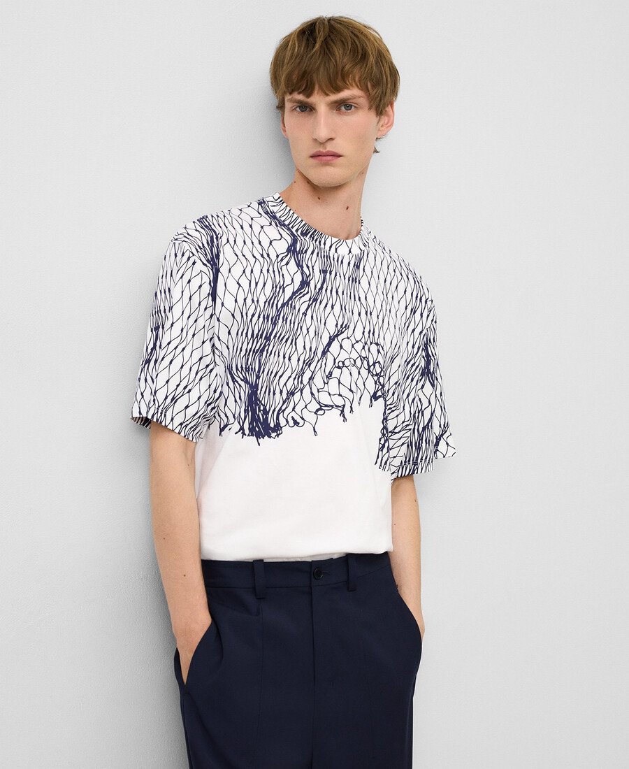 camiseta de red estampada para hombre