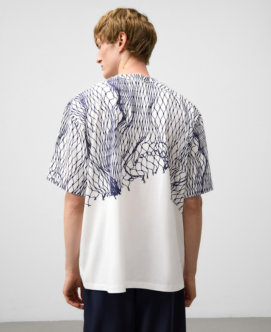 camiseta de red estampada para hombre