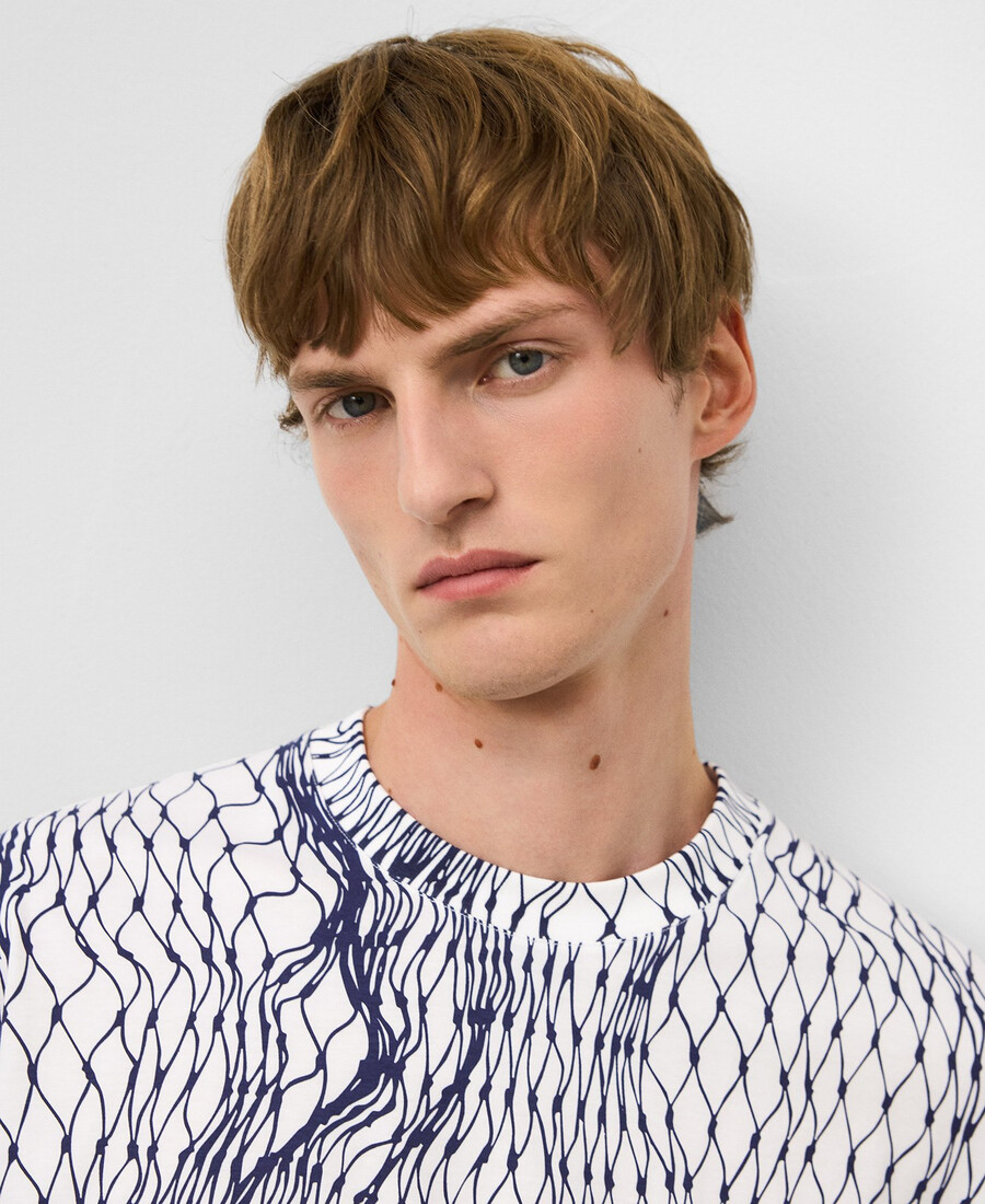 camiseta de red estampada para hombre