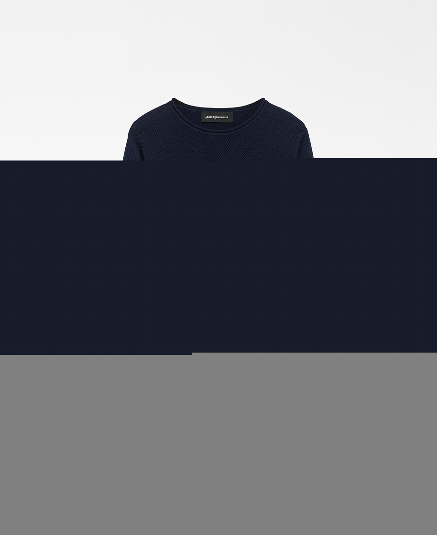camiseta de punto estructurado con cuello vuelto para hombre