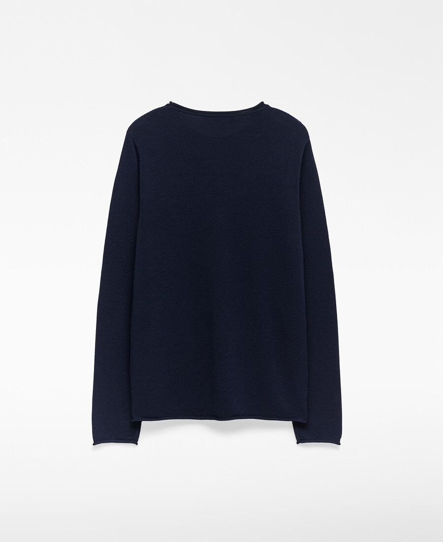 camiseta de punto estructurado con cuello vuelto para hombre