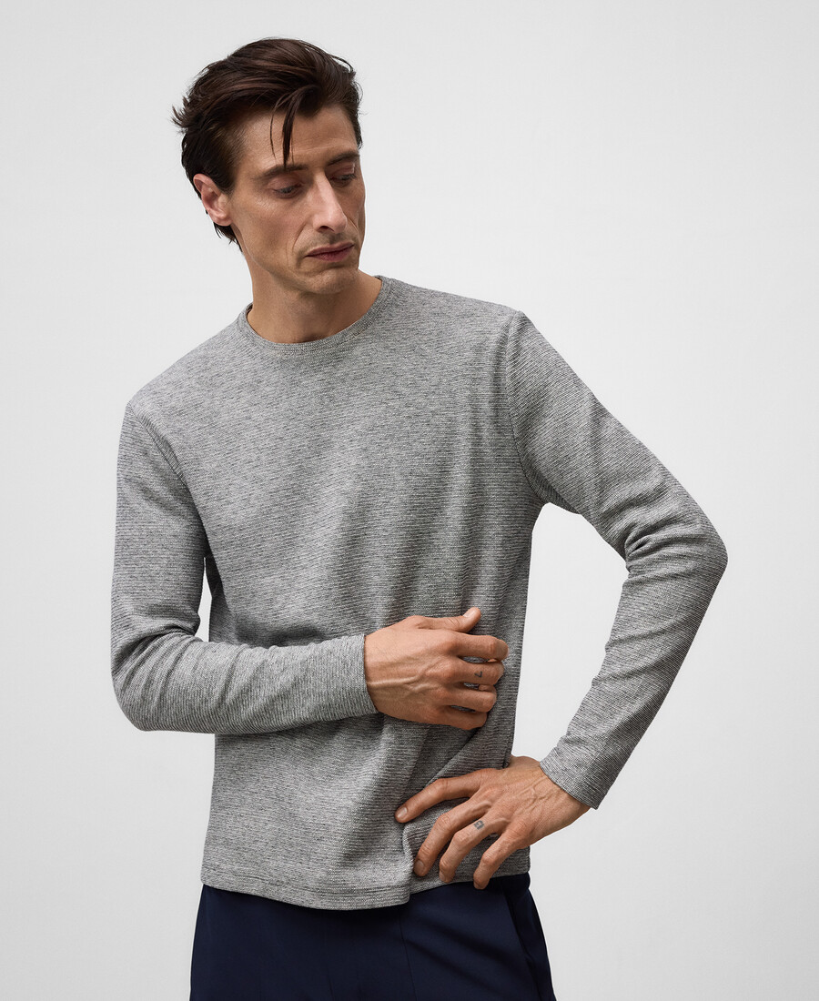 camiseta de algodón microtextura hombre