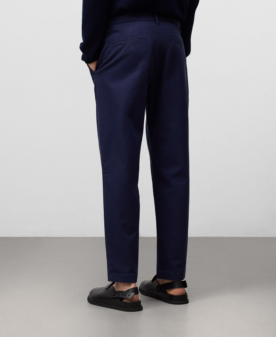 pantalón plisado de algodón para hombre